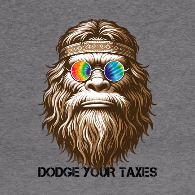 Dodge Your Taxes Sasquatch (Black Text) by Furzburger